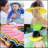 Adjustable Safe Soft Bathing Baby Shower Cap Wash Hair for Children Baby Eye Ear Protector (Multi Color) 